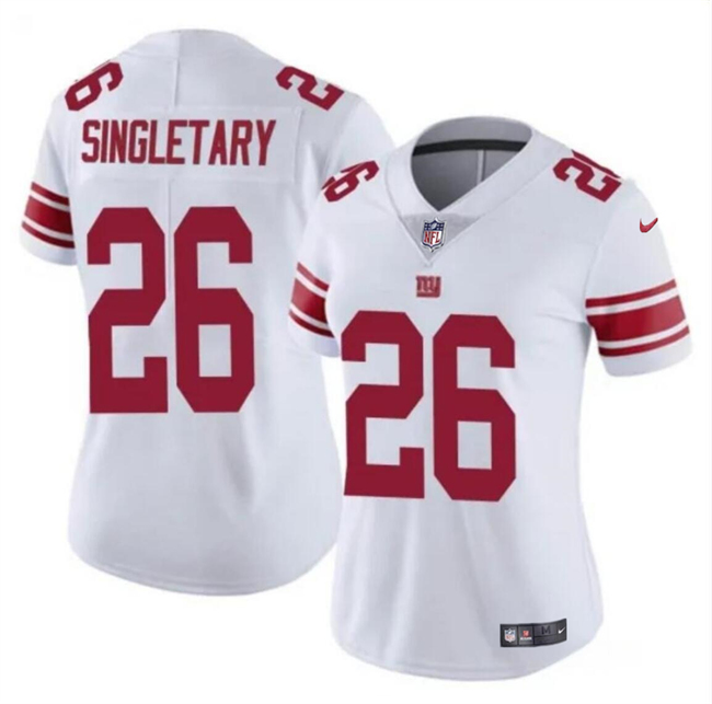 Women's New York Giants #26 Devin Singletary White Vapor Stitched Jersey(Run Small)
